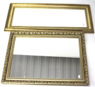Two contemporary gilt framed wall mirrors. Comprising a bevelled edge example, 44.