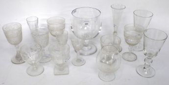 A collection of stemmed glassware.