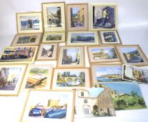 A large quantity of paintings.