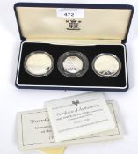 A 1994 three coin silver proof collection.