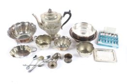 An assortment of silver plate.