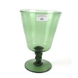 A 20th century green glass vase.