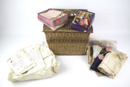 A vintage wicker sewing basket.