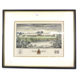 Isabel Saul McMlotte, a framed and glazed print depicting the Royal Military Academy Sandhurst.