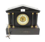 A late 19th century slate mantle clock.