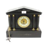 A late 19th century slate mantle clock.