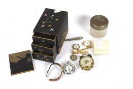 Costume jewellery and watches.