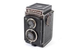 A Rolleicord I Model 2 K3 DRP DRGM 6x6 medium format TLR camera. With Carl Zeiss Jena 75mm 1:3.