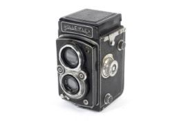 A Rolleiflex Automat DRP DRGM 6x6 medium format TLR camera. With a Schneider-Kreuznach 75mm 1:3.