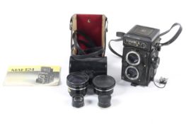 A Yashica Mat-124G 6x6 medium format TLR camera. With a 80mm 1:3.
