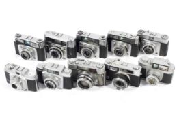 Ten 35mm cameras.