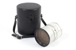 A Kowa medium format 150mm 1:3.5 chrome camera lens.