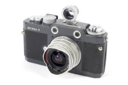 A Voigtlander Bessa-T 1900-2001 Heliar grey 35mm rangefinder camera.