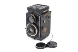 An early Rolleiflex 4x4 TLR camera. With a Carl Zeiss Jena 60mm 1:3.5 Tessar lens.