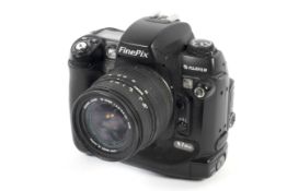 A Fujifilm FinePix S3 Pro Nikon F mount digital SLR camera. With an 18-50mm 1:3.5-5.