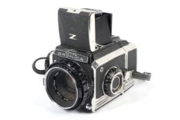 A Zenza Bronica S2A 6x6 medium format camera. With a 75mm 1:2.