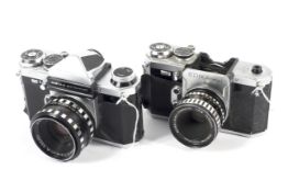 Two Wirgin 35mm SLR cameras. To include an Edixa Prismat with a 50mm 1:1.