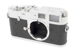A Leica M1 35mm rangefinder camera body.
