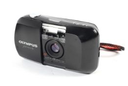 An Olympus MJU I 35mm point and shoot camera. Wth a 35mm 1:3.