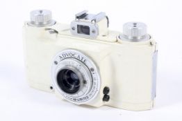 An Ilford Advocate 35mm camera. With a 35mm 1:3.