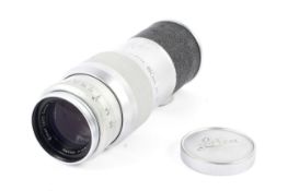 A Leitz Leica 135mm 1:4.5 Hektor camera lens. Chrome, M mount.