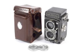 A Rolleiflex Automat DRP 1062325 DRGM 6x6 medium format TLR camera. With Carl Zeiss Jena 75mm 1:3.