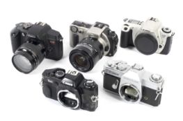 Five Canon 35mm SLR cameras. To include an EOS IX with a 28-70mm 1:3.5-4.