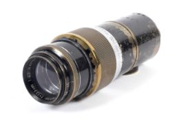 A Leica 135mm 1:4.5 Hektor camera lens.