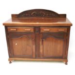 A 20th century mahogany galleried sideboard.