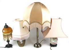 Four various table lamps.