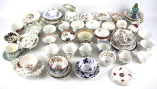 A large assortment of 19th century and later porcelain teawares.