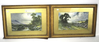 After Hayward Young, two landscape prints, within giltwood frames. 64.