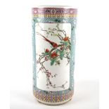 A 20th century Chinese porcelain umbrella stand.
