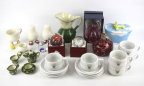 An assortment of ceramics and glassware.