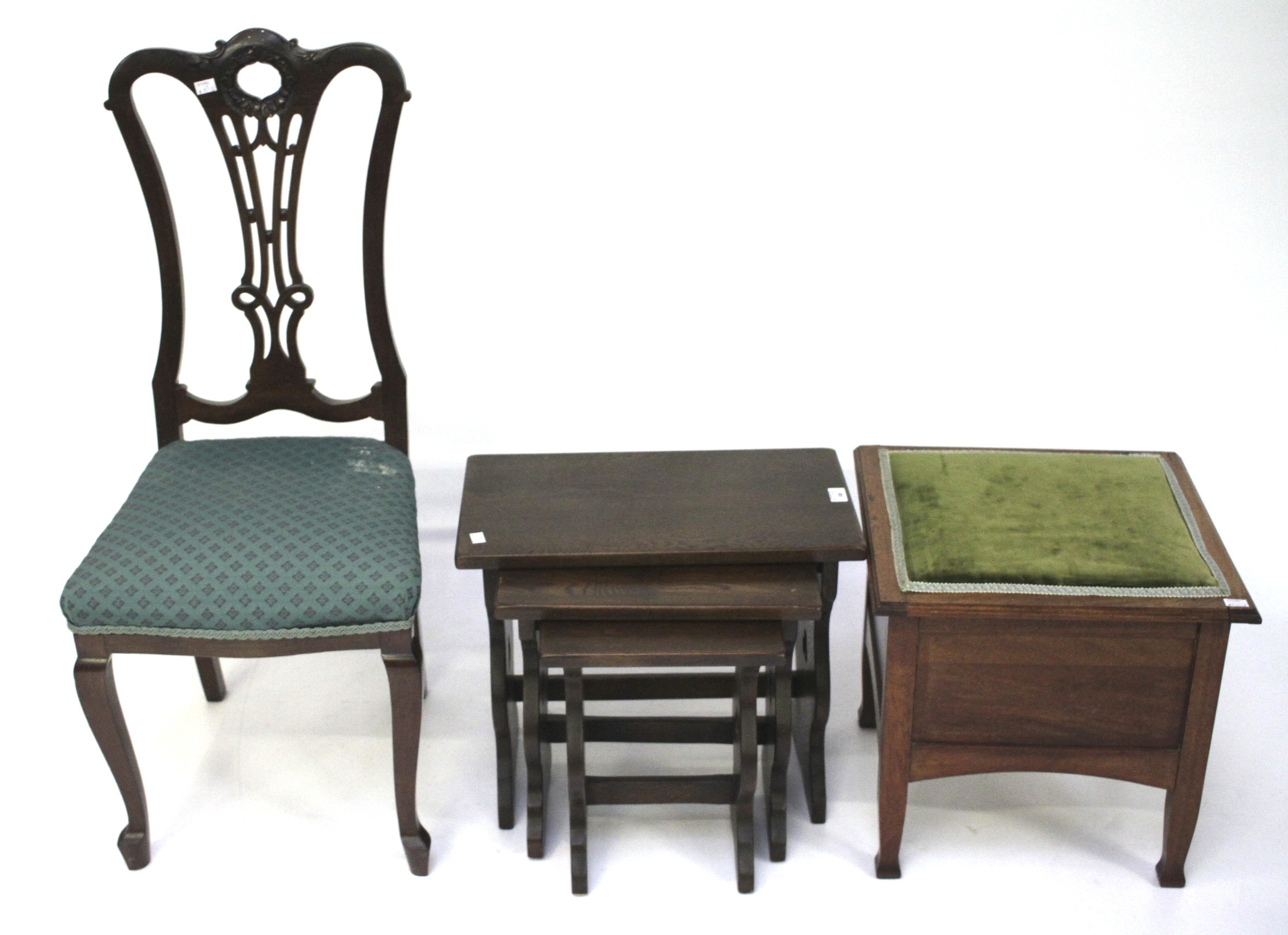 A mahogany dining chair and a mid-century nest of three tables. - Image 2 of 2