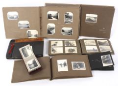 An assortment of vintage photograph albums.