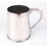 A Mappin & Webb silver plated mug with inscription.