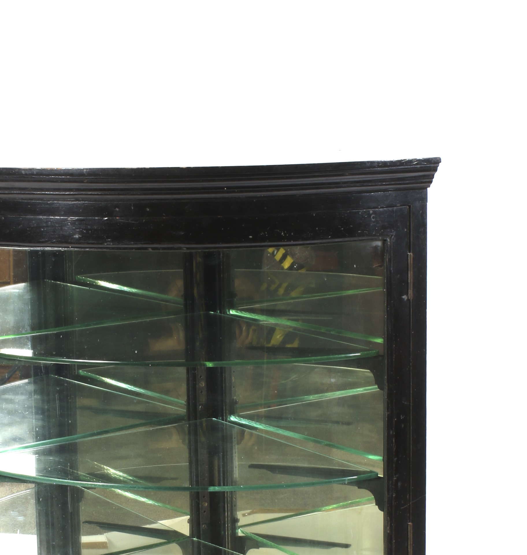 An ebonised glazed corner display cabinet, late 19th/early 20th century. - Image 3 of 3