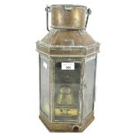 An early 20th century brass ships lantern. Stamped '1914', and 'E.L.