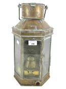 An early 20th century brass ships lantern. Stamped '1914', and 'E.L.