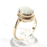 A 9ct gold single opal dress ring. Weight 3.