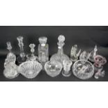 A collection of cut glass and crystal.