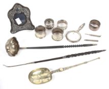 An assortment of silver and white metal.