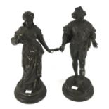 Two late 19th century French bronzed metal figures.