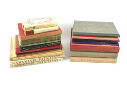 An assortment of volumes on European painting.