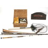 An assortment of fishing related items.