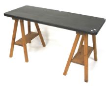 A contemporary pine desk/table.