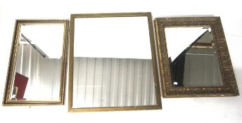 Three rectangular 20th century mirrors.