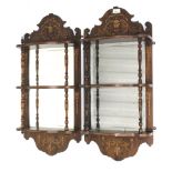 A pair of Edwardian rosewood hallway wall mirrors.