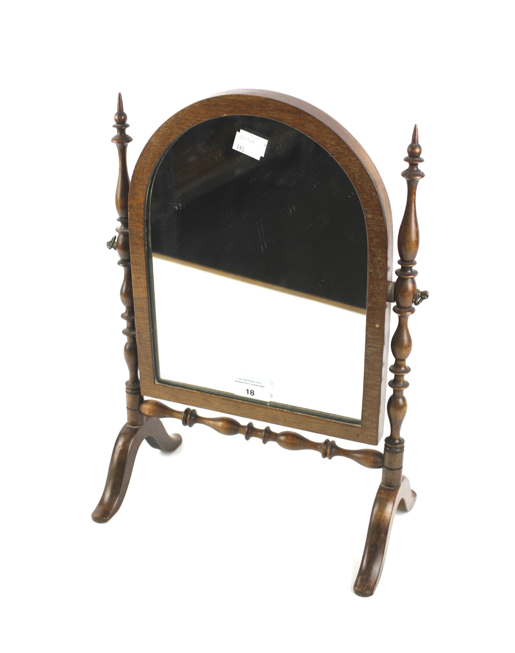 A 20th century mahogany dressing table mirror.